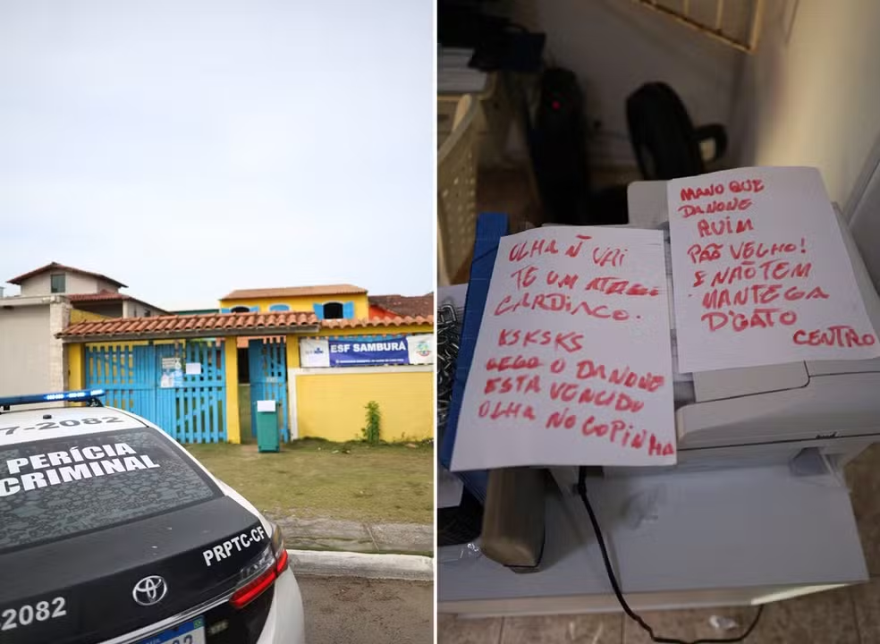 Criminosos invadem unidade de saúde em Cabo Frio e deixam bilhetes após furto: 'Pão velho'