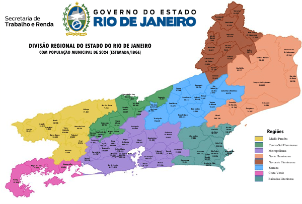 mapa divisao regional rj