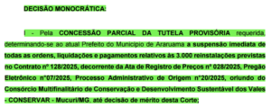 Tribunal de Contas manda Prefeitura de Araruama suspender pagamento à empresa contratada duas vezes sem licitação